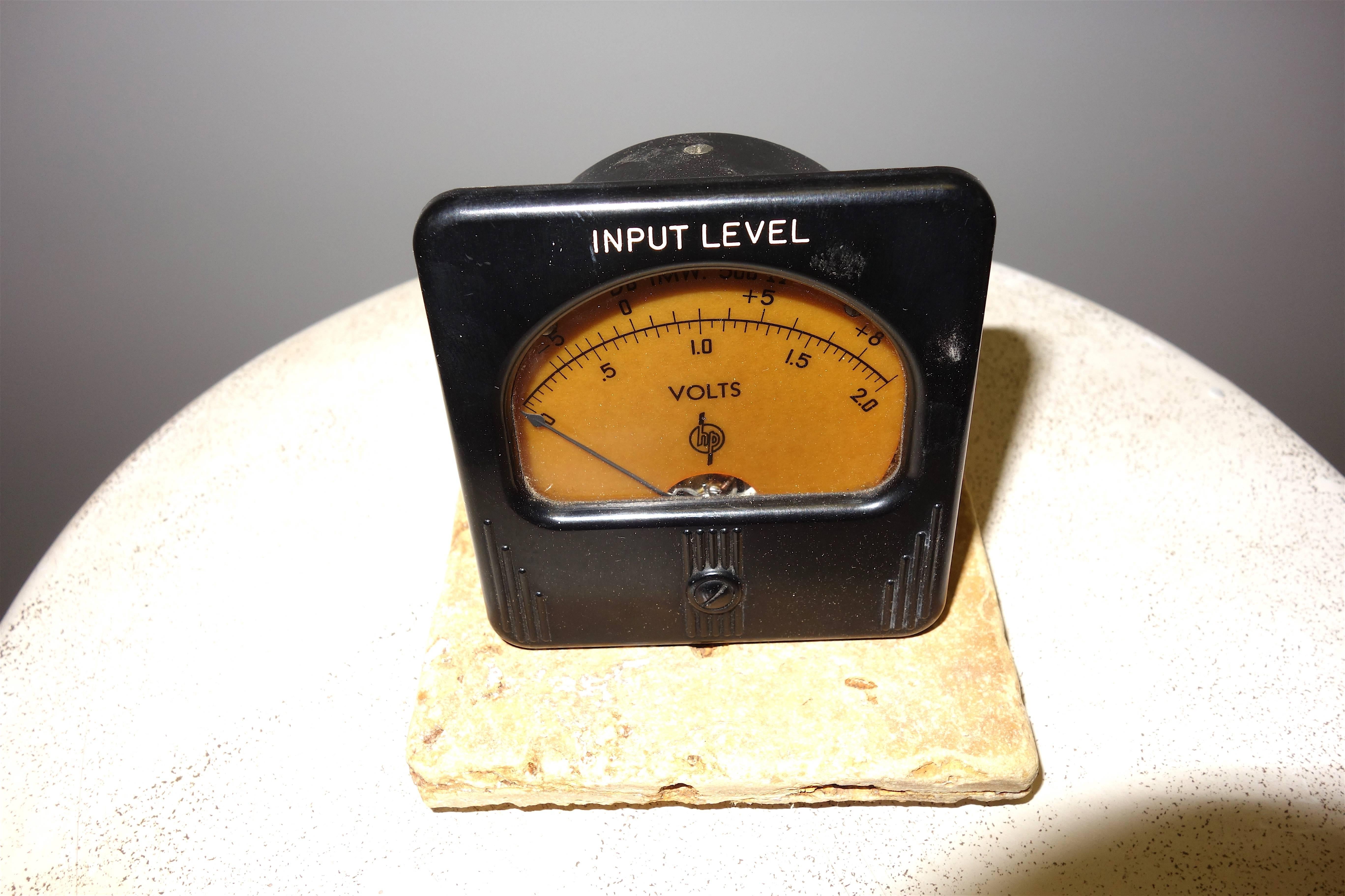 Industrial Simpson Meter, Made for Early Hewlett Packard, Stone Mounted Paperweight ON SALE For Sale
