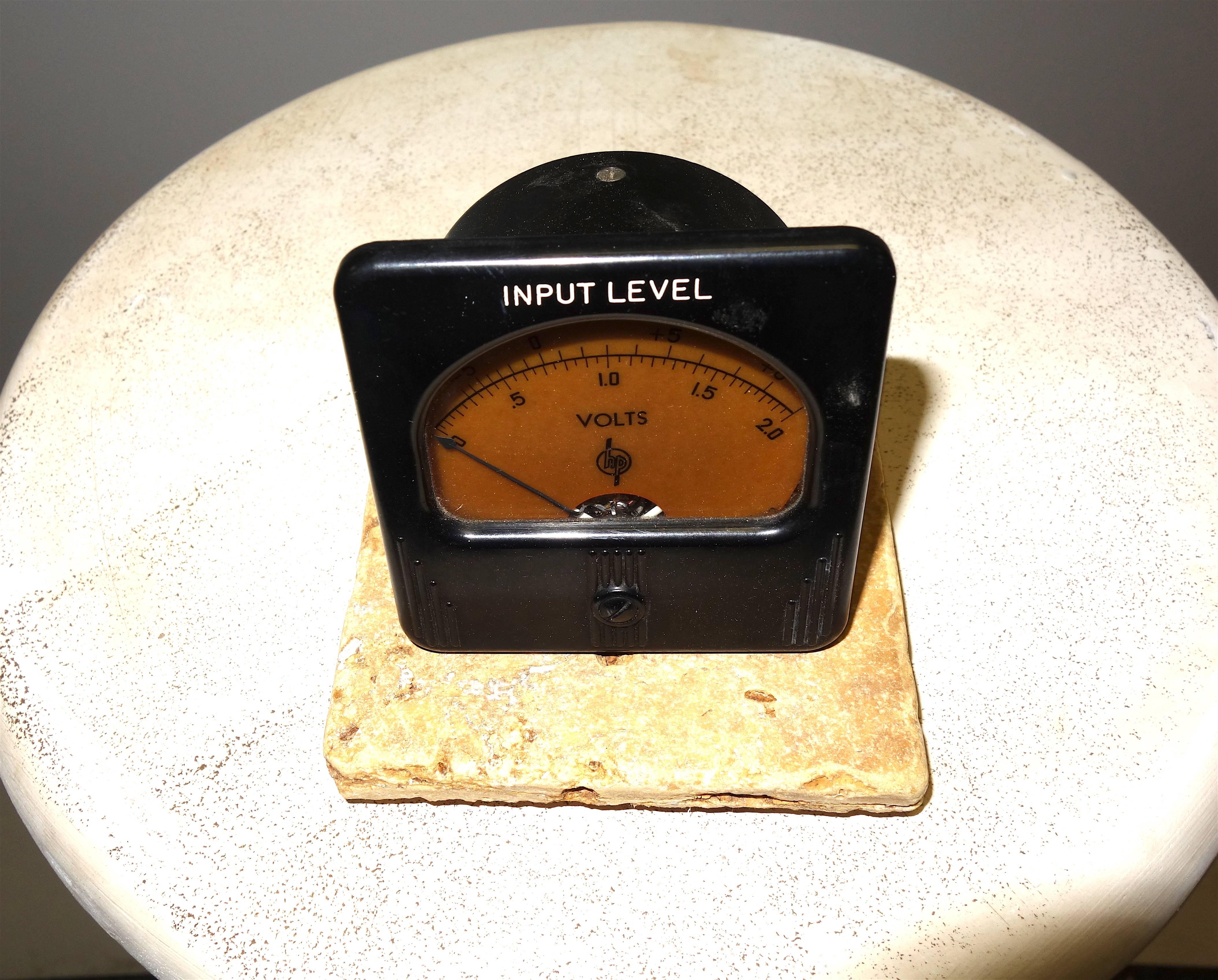 American Simpson Meter, Made for Early Hewlett Packard, Stone Mounted Paperweight ON SALE For Sale