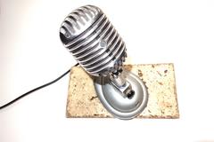 Shure Model 55 Studio Microphone W Correct Desk Stand, As Sculpture. ON SALE