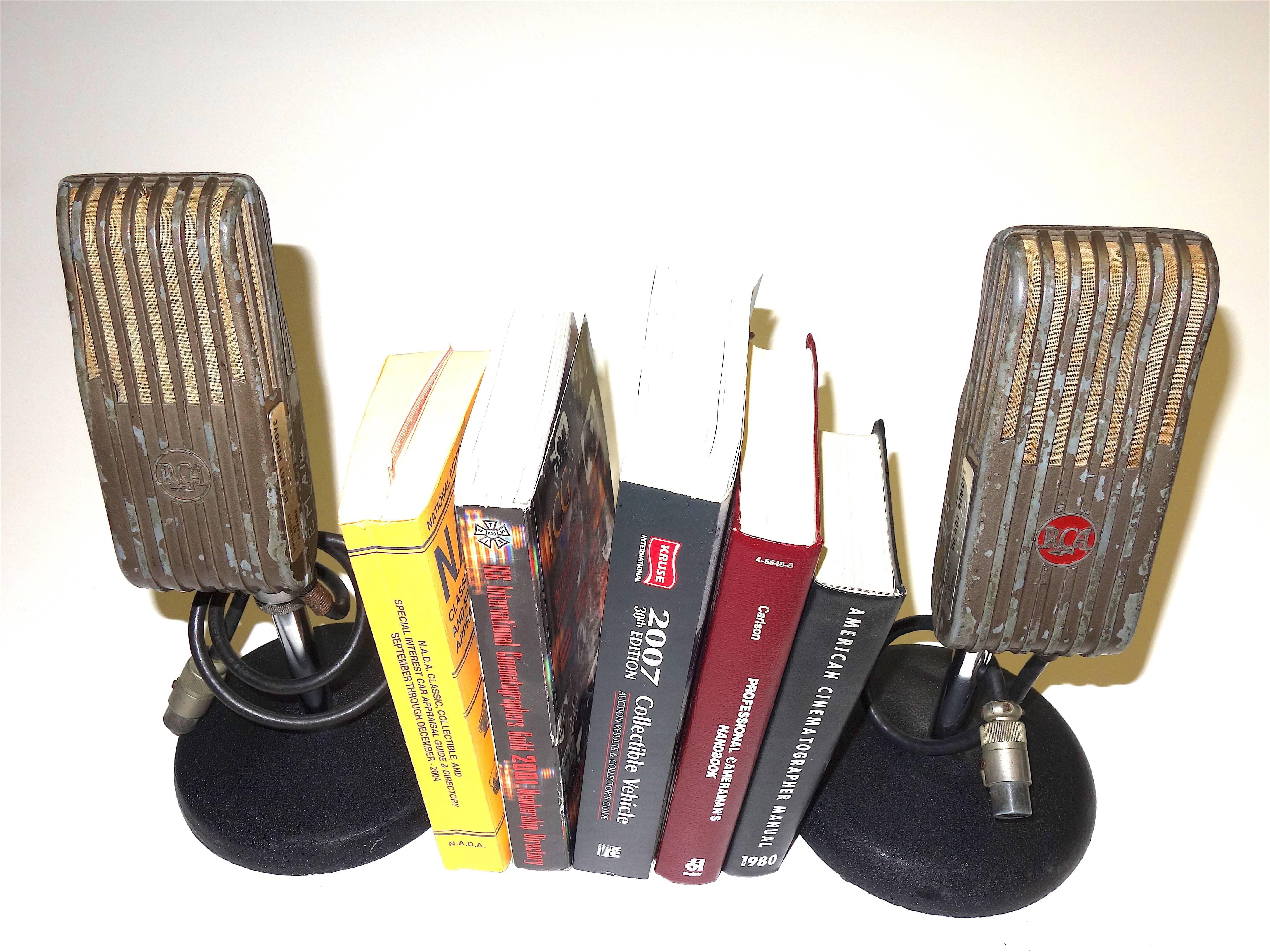 Art Deco RCA Broadcast Microphones, 1945. As Bookends or Display As Sculpture. ON SALE For Sale