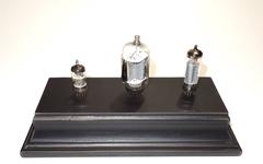 TV Vacuum Tube Sculpture, Circa Mid-Century, on Wood Base, Rare Tubes. ON SALE