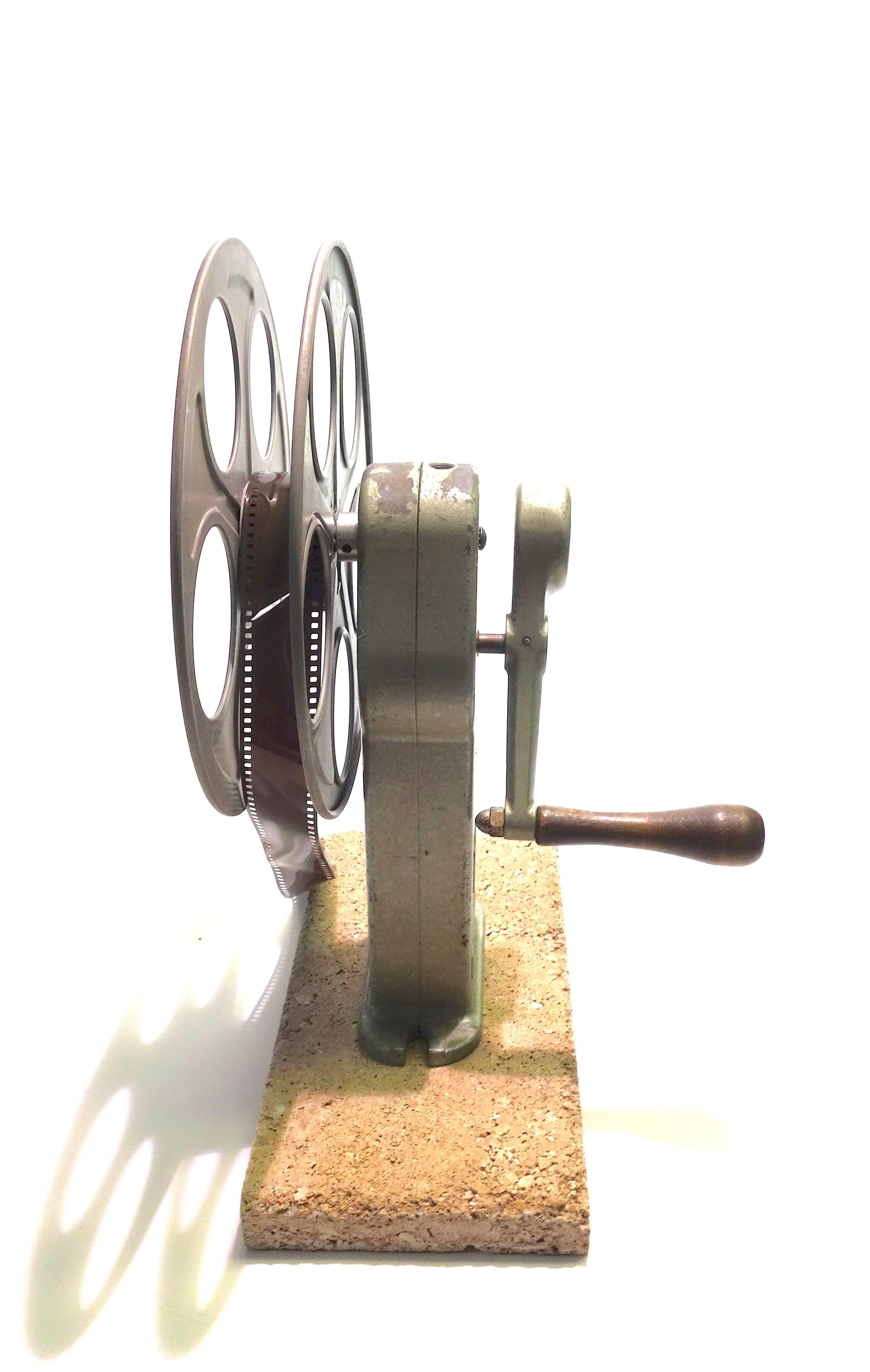 Industrial Cinema Movie Professional Film Rewind With Reel, circa Mid Century as Sculpture For Sale
