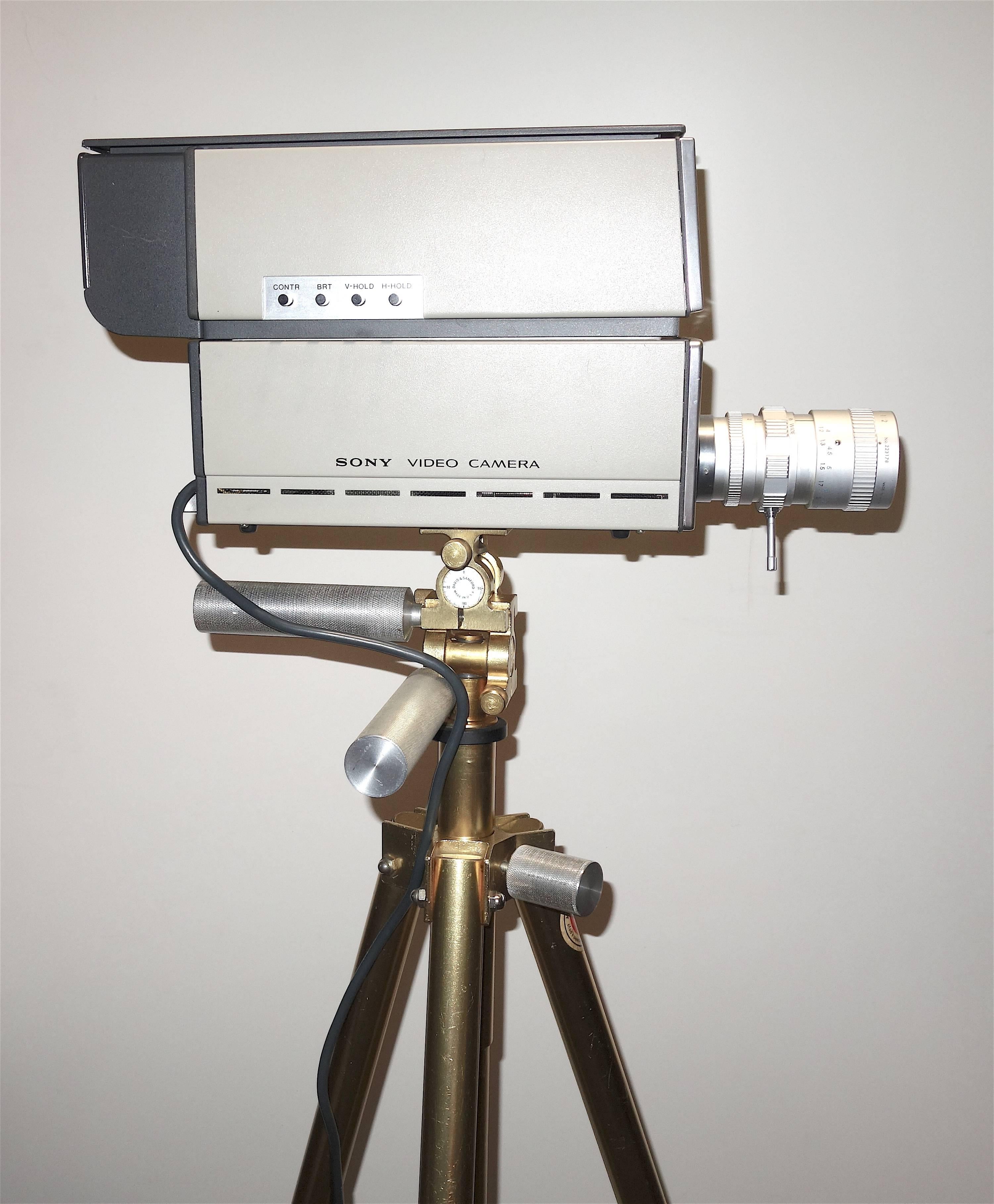 Japanese Sony Vintage Vidicon Video Camera, wirca 1969-1970, with Tripod For Sale