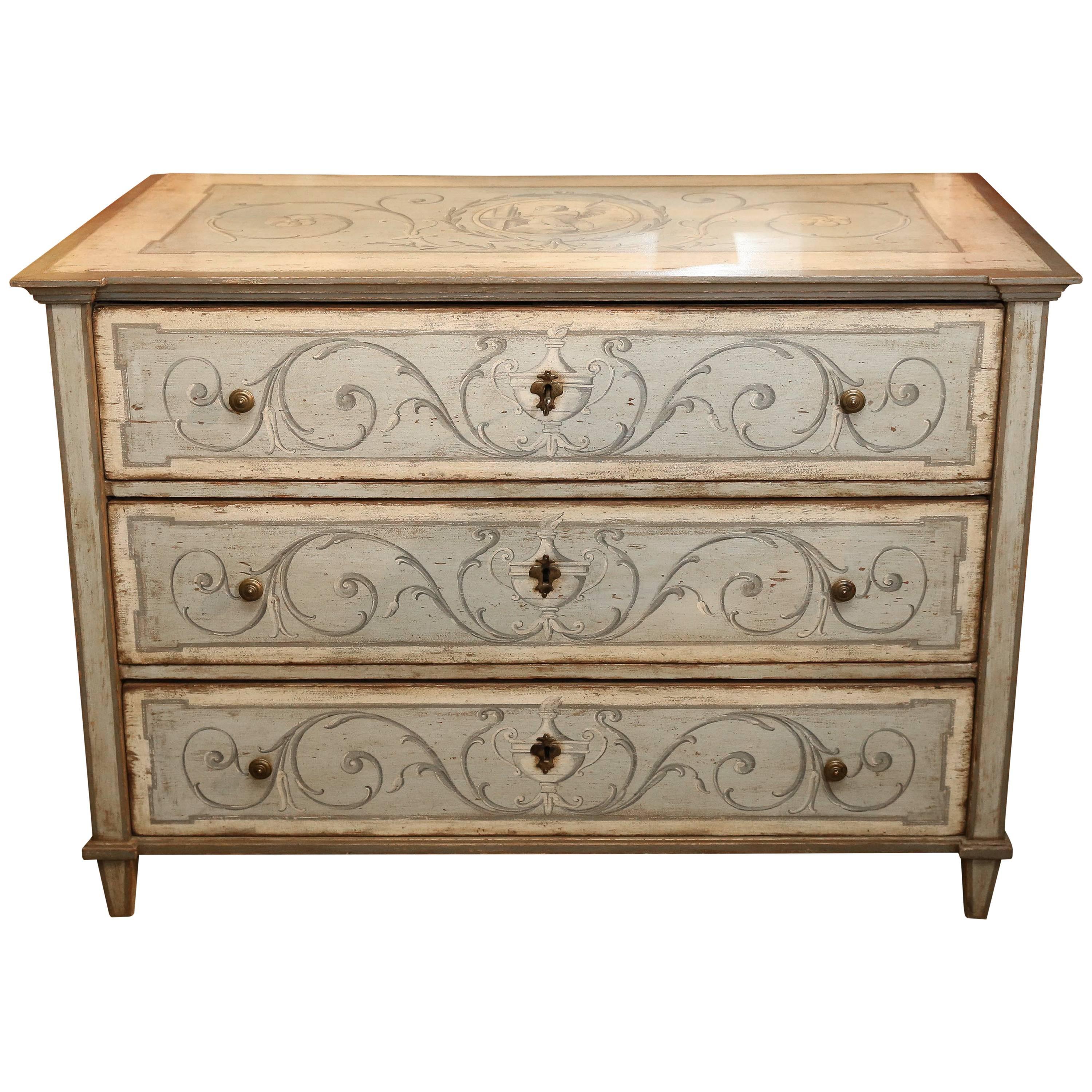 Polychromed Italian Neoclassical Style Chest, 19th Century