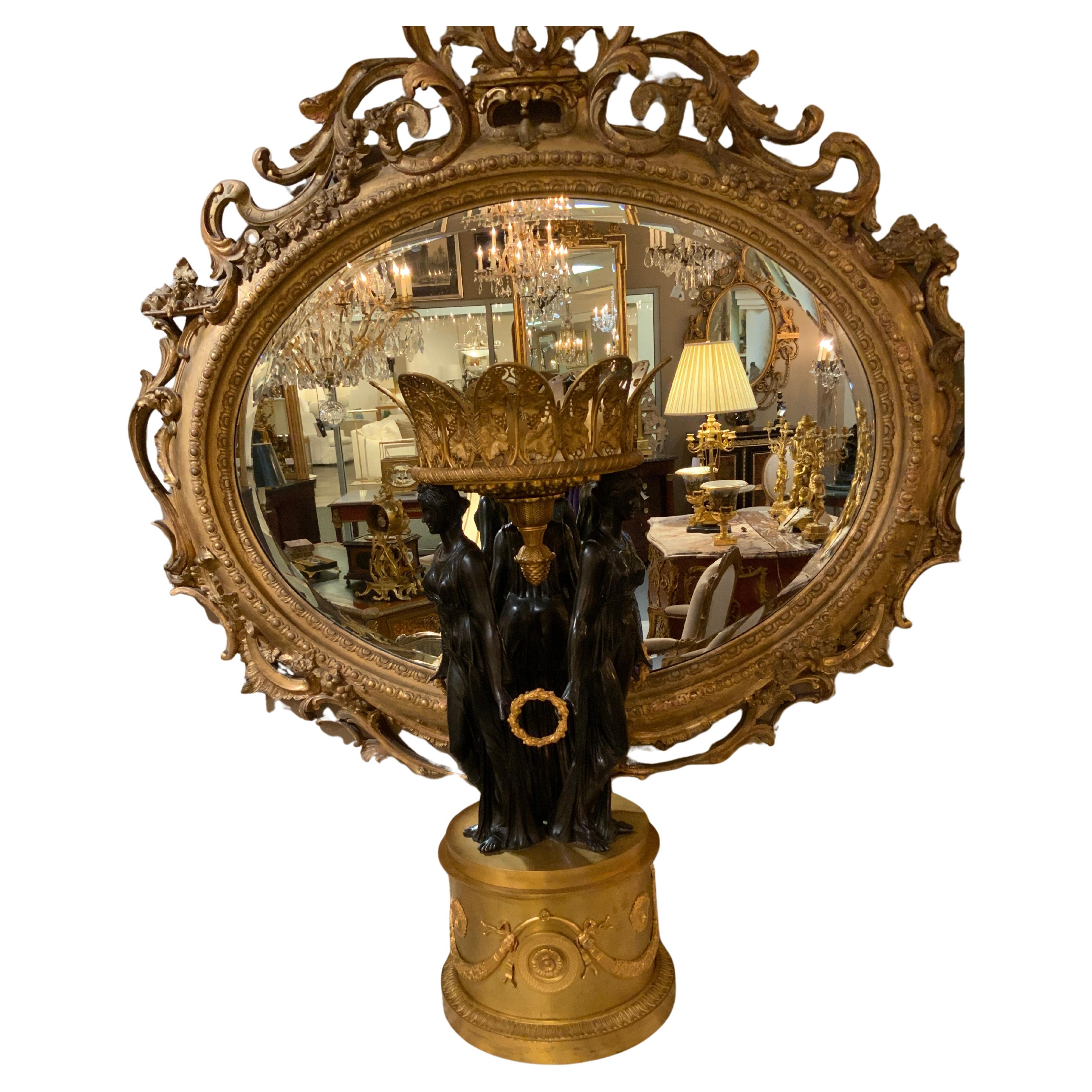 Coppia di  Centrotavola impero francese in ormolu e bronzo patinato in vendita