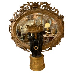 Coppia di  Centrotavola impero francese in ormolu e bronzo patinato