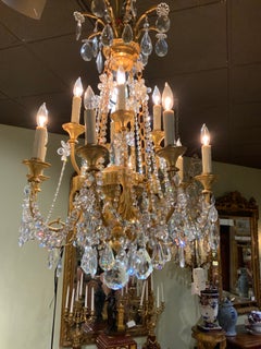 Gilt Bronze and Crystal 12-Light Chandelier with Swarovski Crystals