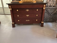 French Empire-Style Commode / Chest of Drawers with Marble Top