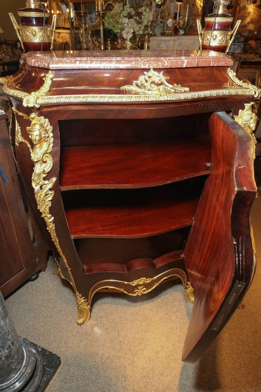 Louis XV Style Cabinet, Painted, Marble top For Sale 2