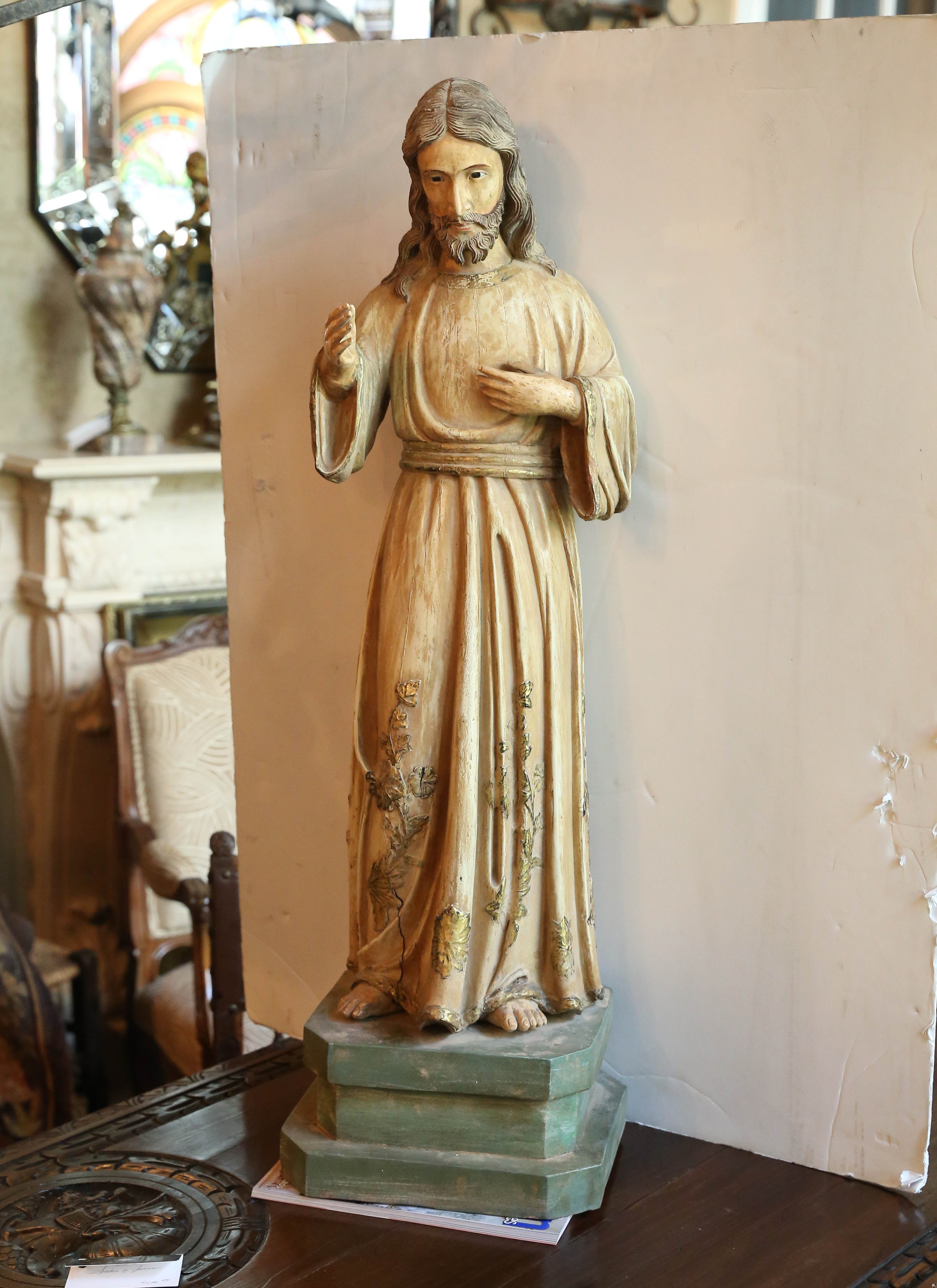 Carved Wooden Statue of Jesus