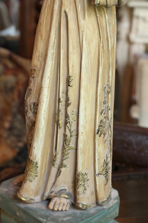 French Carved Wooden Statue of Jesus