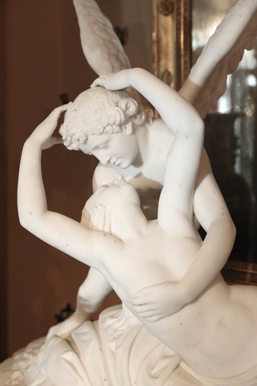 Large 19th Century Marble Statue of Psyche and Cupid 1