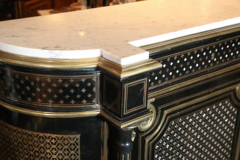 French Demilune Cabinet, Ormolu-Mounted and Inlaid with mother of pearl