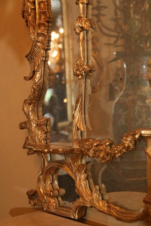 Unknown Chinese Chippendale Style Giltwood Mirror