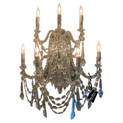 Pair Large Venetian crystal wall sconces, wired , 7 lights each