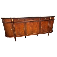 Credenza in stile Luigi XVI con piano in marmo bianco