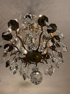 French crystal and bronze chandelier in the baccarat stylr