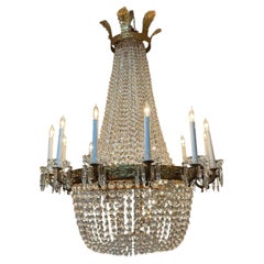 Grande lampadario in stile Impero francese a quindici luci