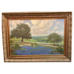 Oil on canvas Landscape of Texas hill country artist Carl Gaspard