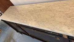Louis XVI style mahogany buffet with white marble top