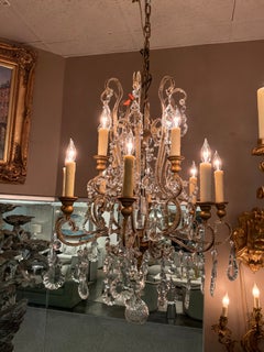 French beaded 12 light antique chandelier
