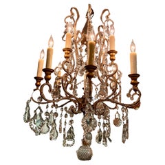 French beaded 12 light antique chandelier