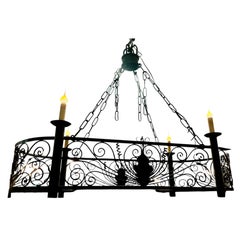 Large oval wrought Iron chandelier