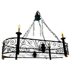 Large oval wrought Iron chandelier
