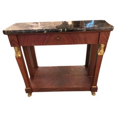 French empire console with black and white marble