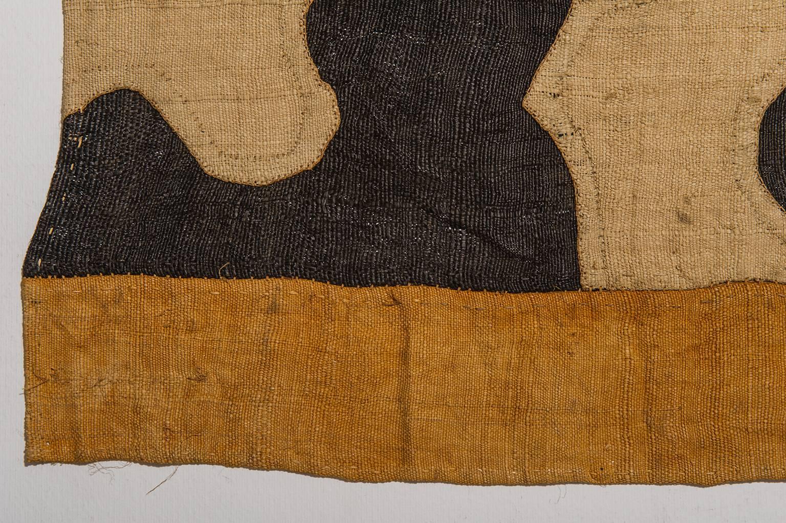 Hand-Woven African Textile Kuba Zaire, Suitable for Table, Pillow or Wall Hanging