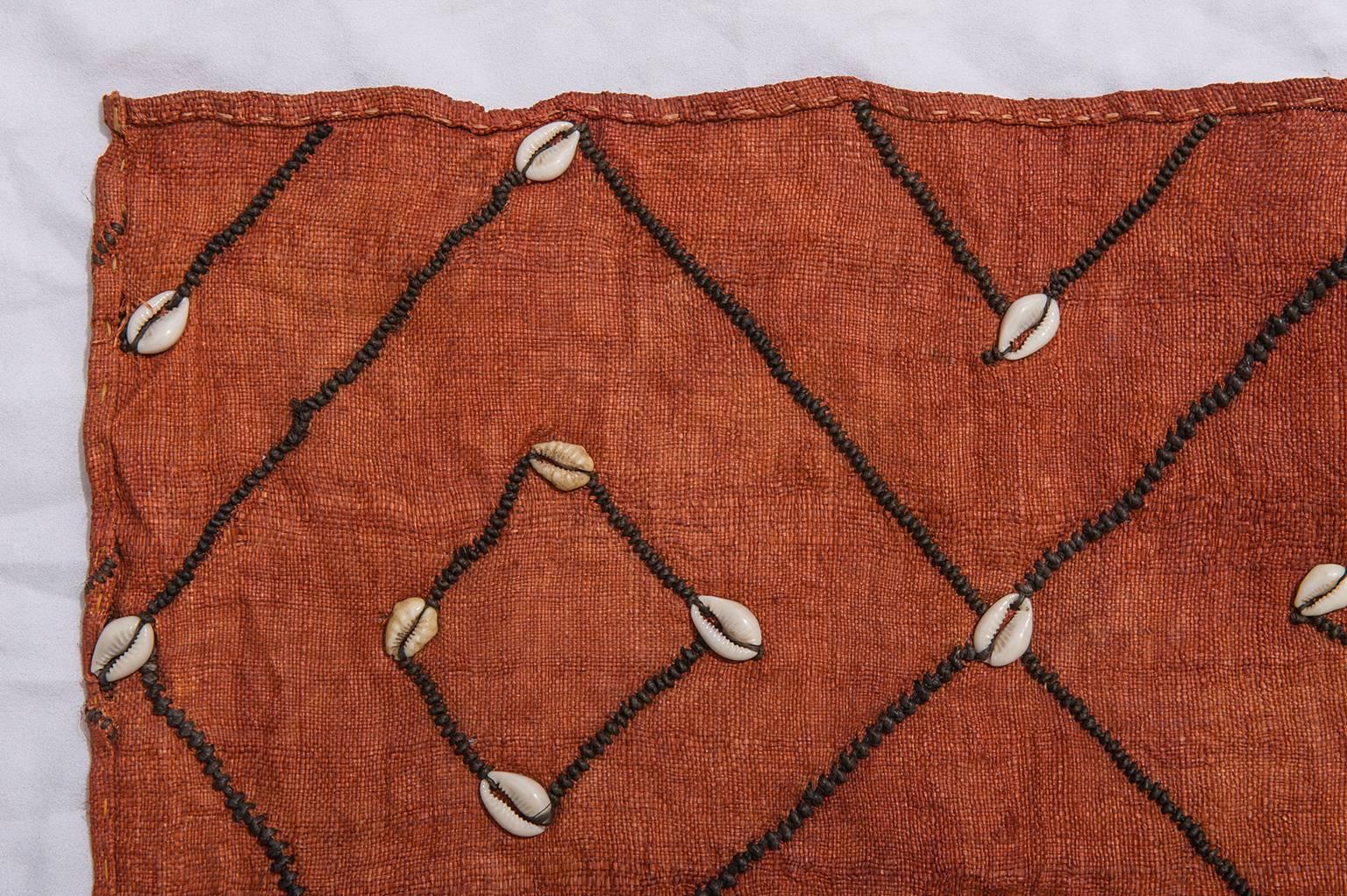 Congolese African Textile Kuba, suitable for table or Wall Hanging or Backrest Covering For Sale
