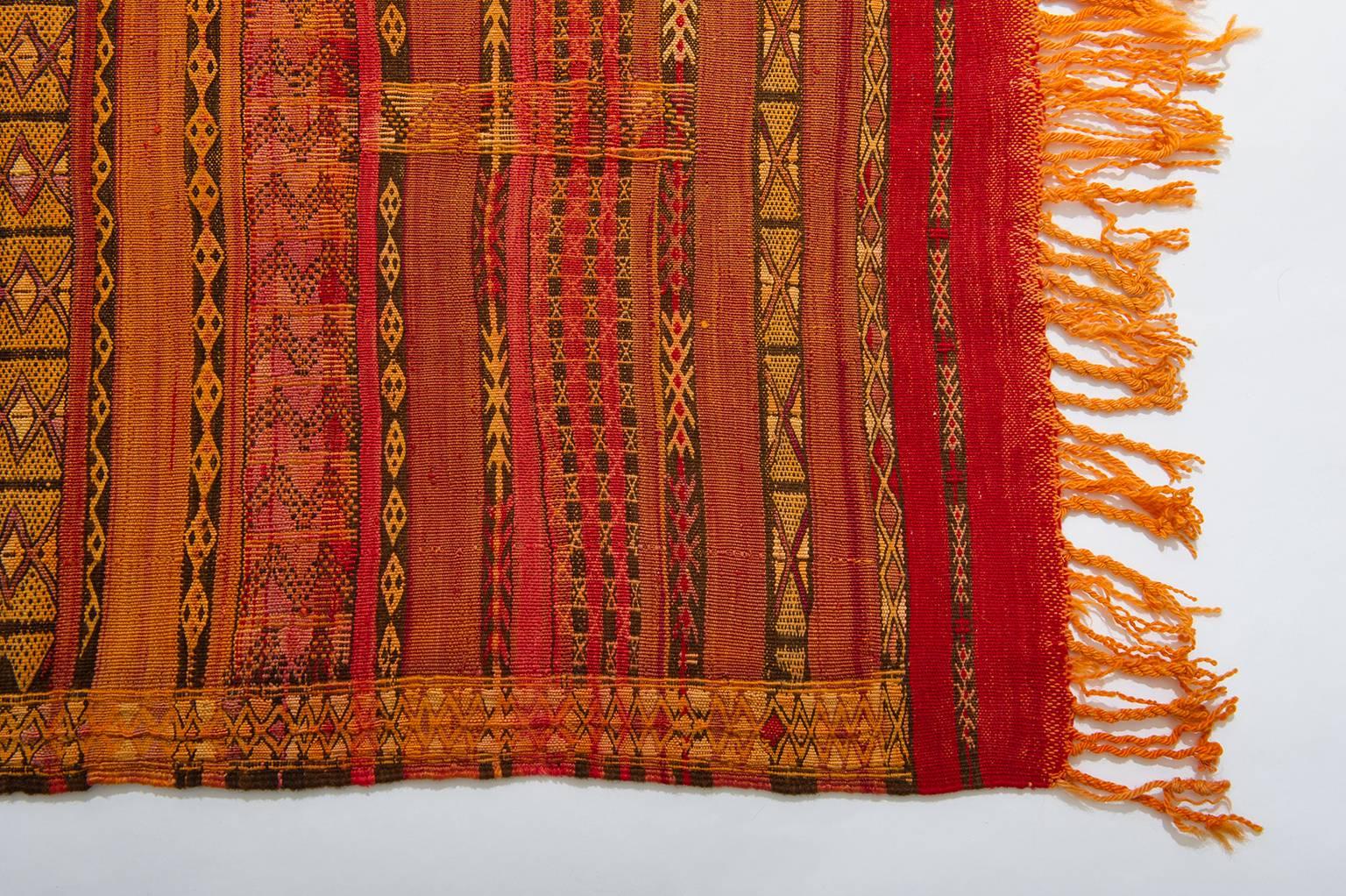 Moroccan  Tuareg Rare Silk Mat, Also for Wall For Sale