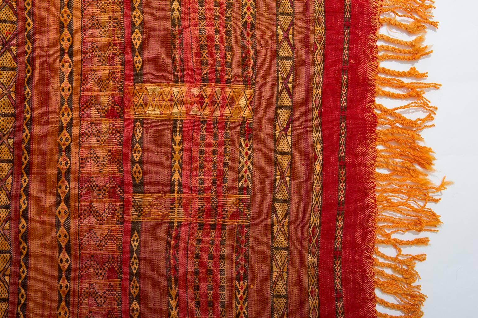 Hand-Knotted  Tuareg Rare Silk Mat, Also for Wall For Sale