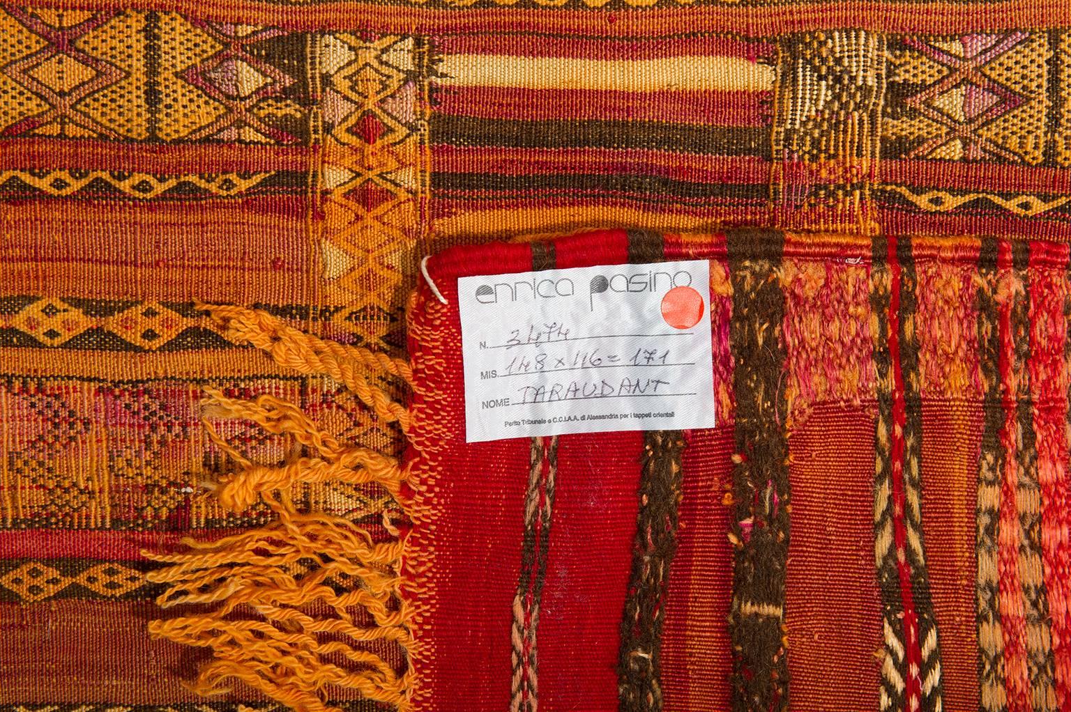 Moorish  Tuareg Rare Silk Mat, Also for Wall For Sale