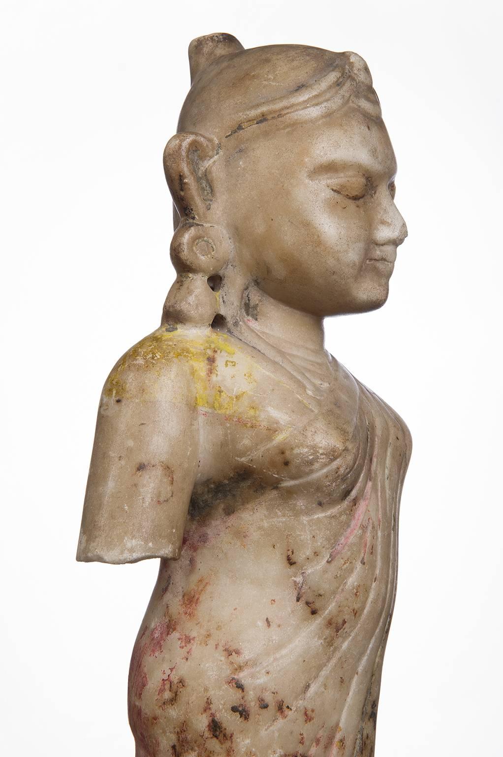Sculpture  Antique Marble Indian Statue For Sale 1