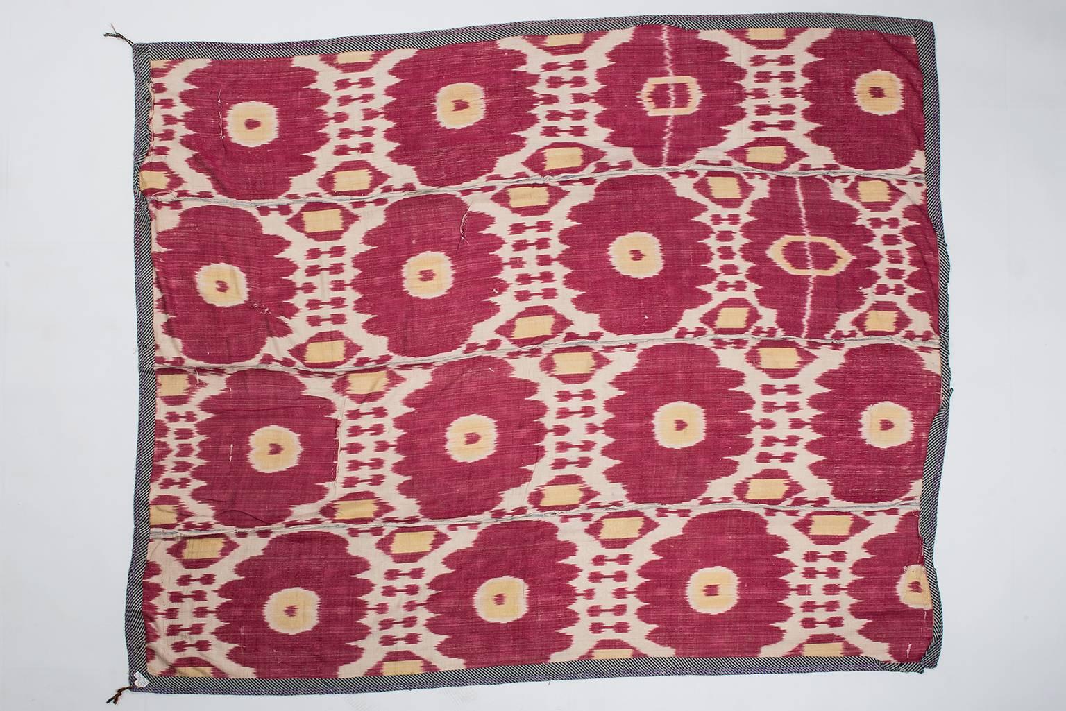 B/278. Turkoman antique Bokara ikat panel.
The process of Ikat weaving is fascinating because each silk thread is dyed before weaving.
There are topic specific books.