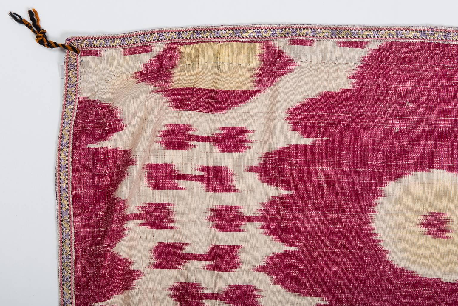 Antique Bokara Ikat, Silk  Textile Wall Hanging or for Table In Good Condition In Alessandria, Piemonte