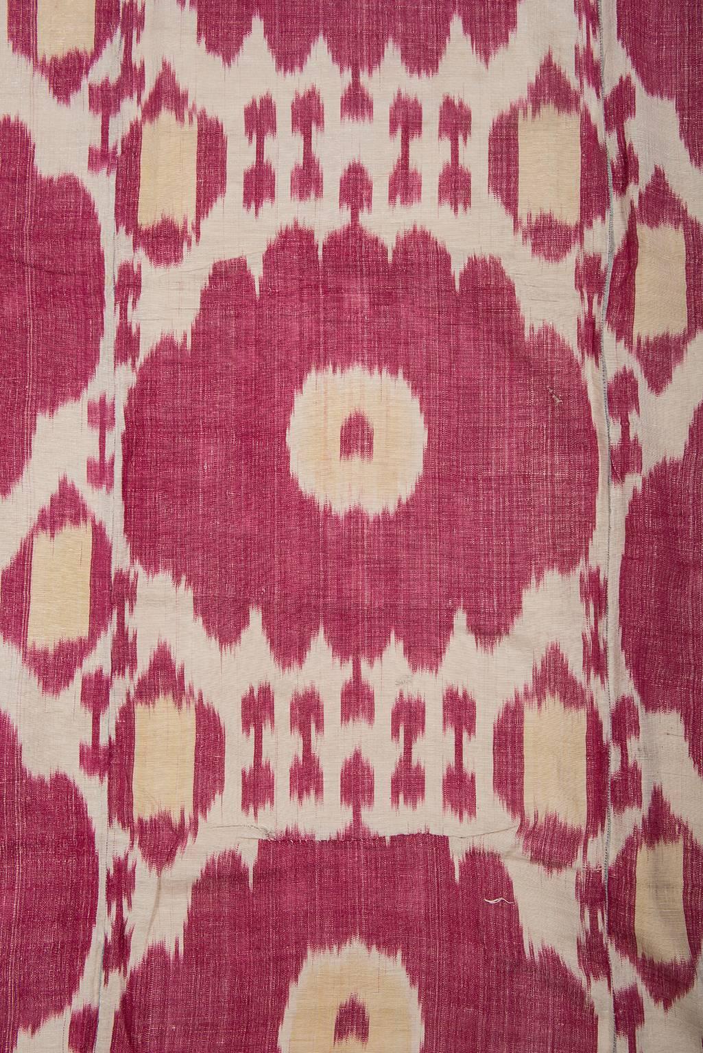 19th Century Antique Bokara Ikat, Silk  Textile Wall Hanging or for Table
