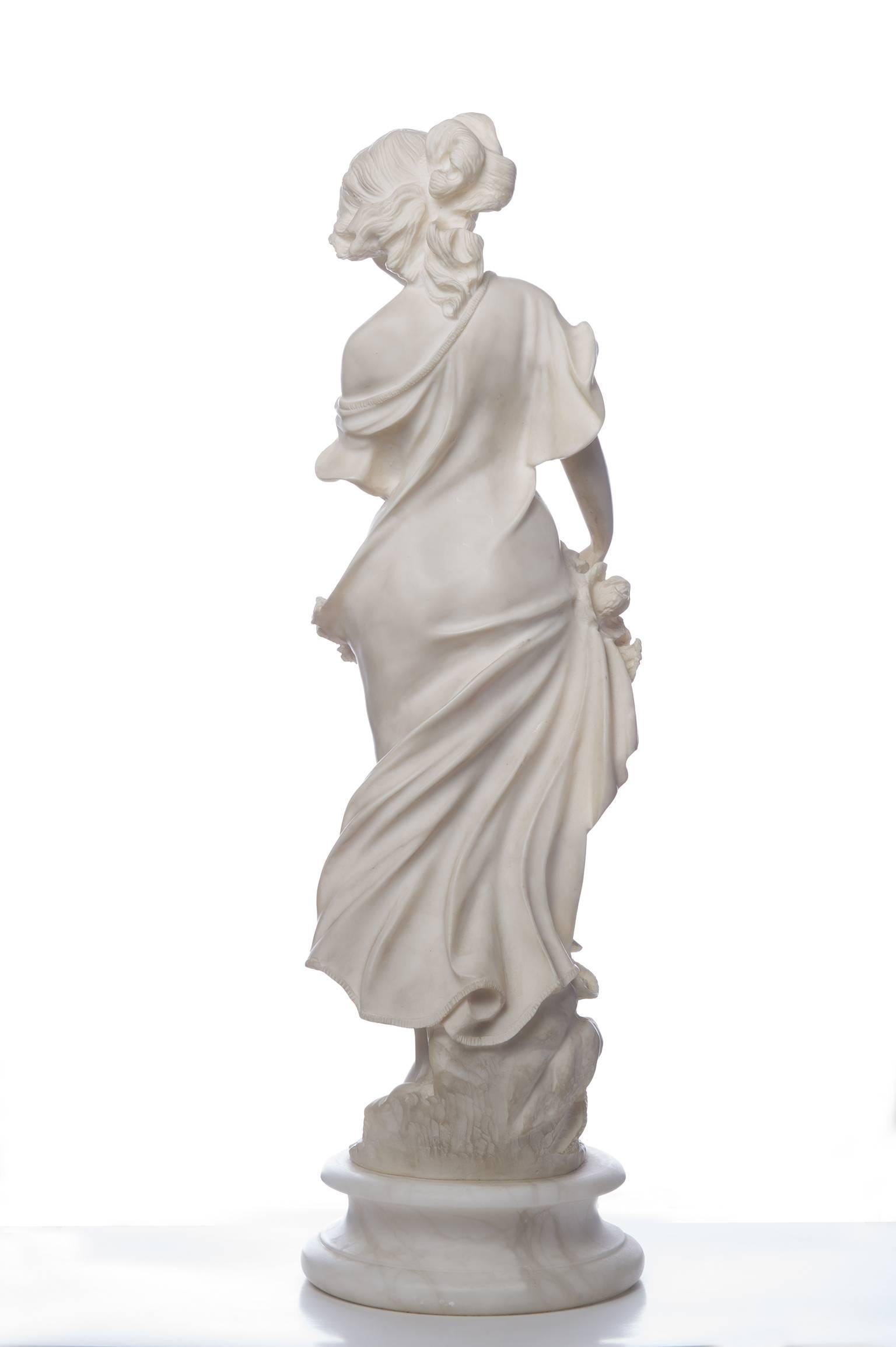 Antikes Weiß  Spring-Statue-Skulptur aus Marmor (Französisch) im Angebot