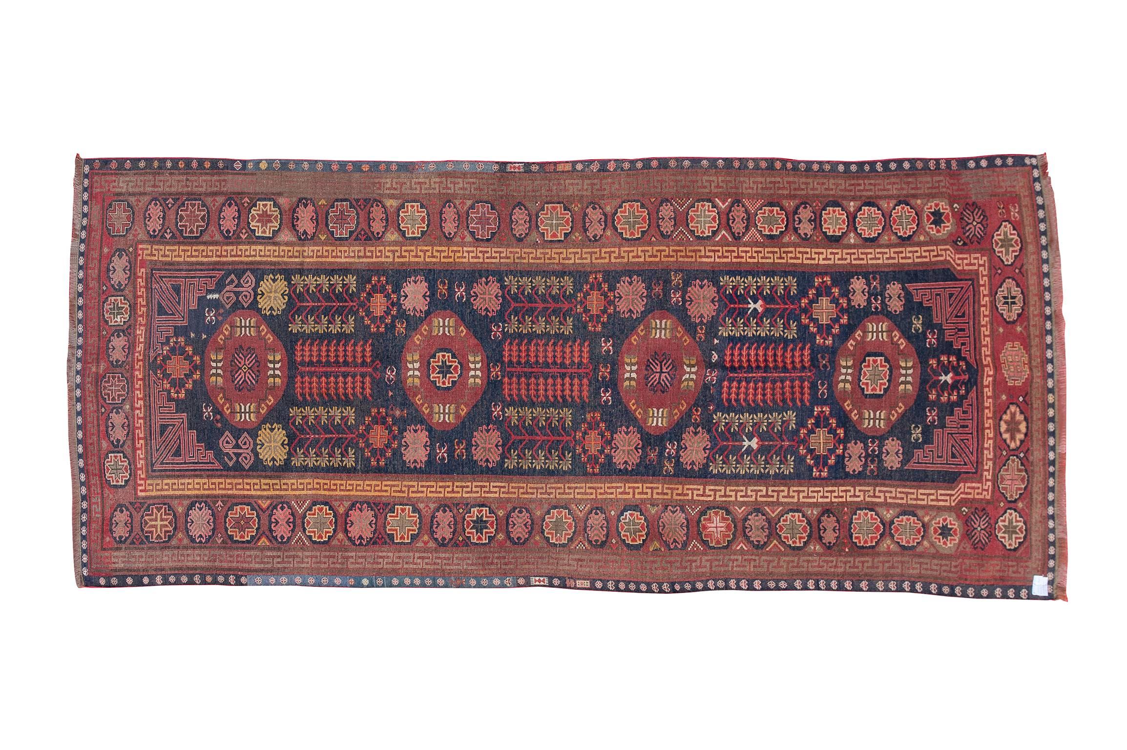 nr. 598 -  Unusual design for this elegant Karebagh carpet that I love:  like a Samarkanda ! 
My carpets are not affected by fashions. After a year the new modern carpets are no longer worth the price paid because the trend has changed, has already