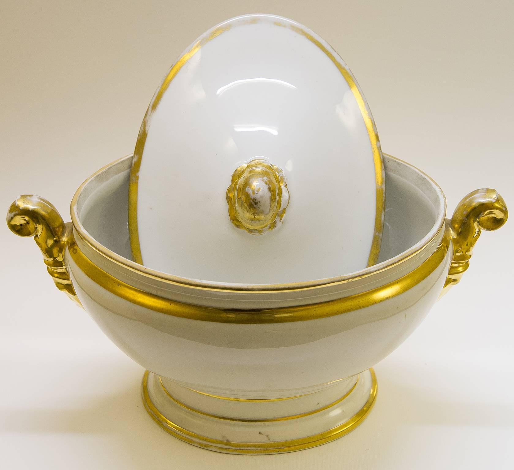 19th Century Empire Porcelain French Tureen Centerpiece 