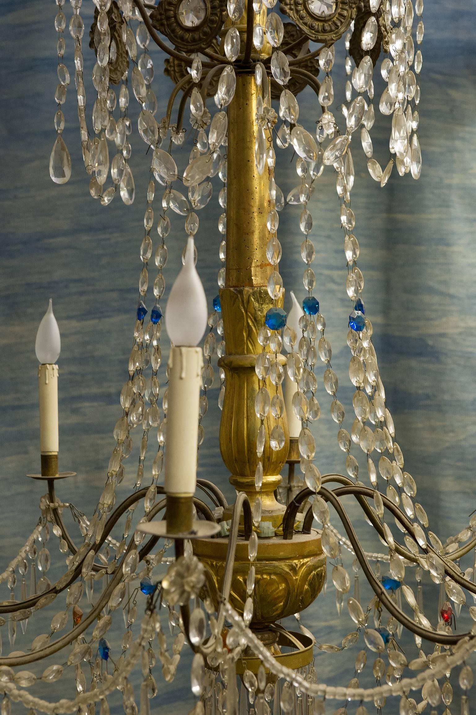 Hand-Carved  Crystal  GENOA  Chandelier 18th Century, Perfect in Every Part For Sale