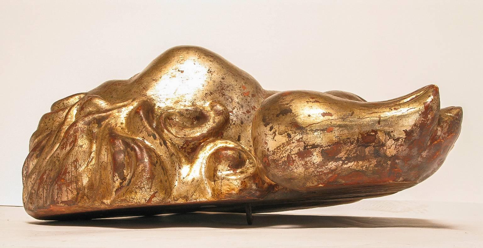 Italian Angels Gilded Carved Wood Sculptures from Venise For Sale