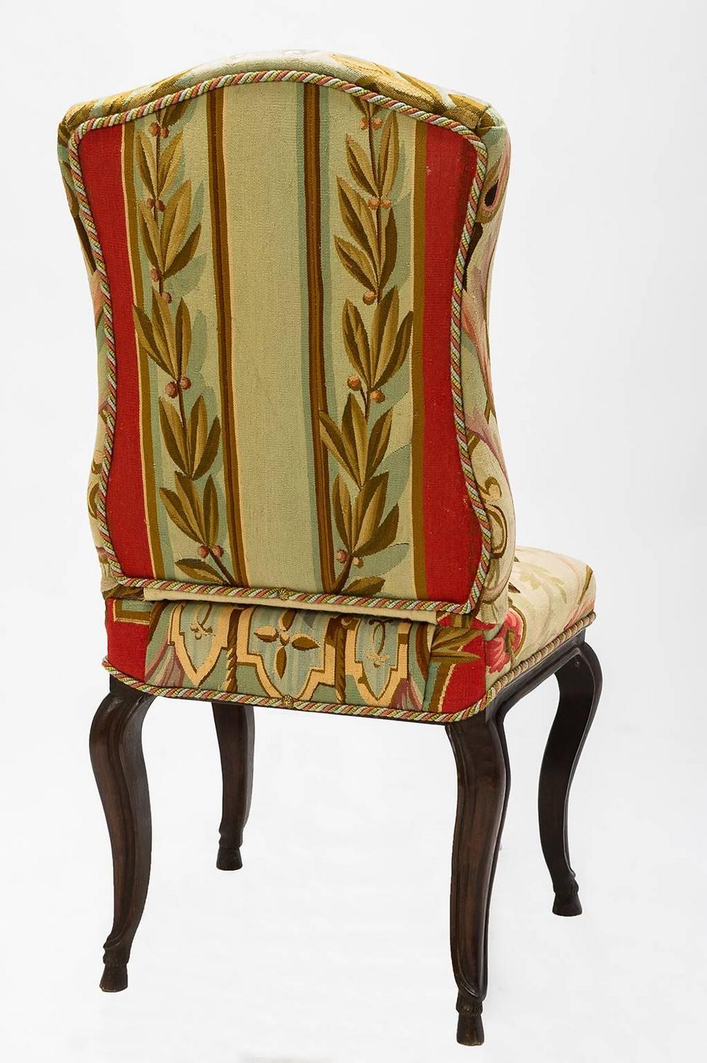 Antique Chairs Coating with Aubusson Tapestry For Sale at 1stdibs