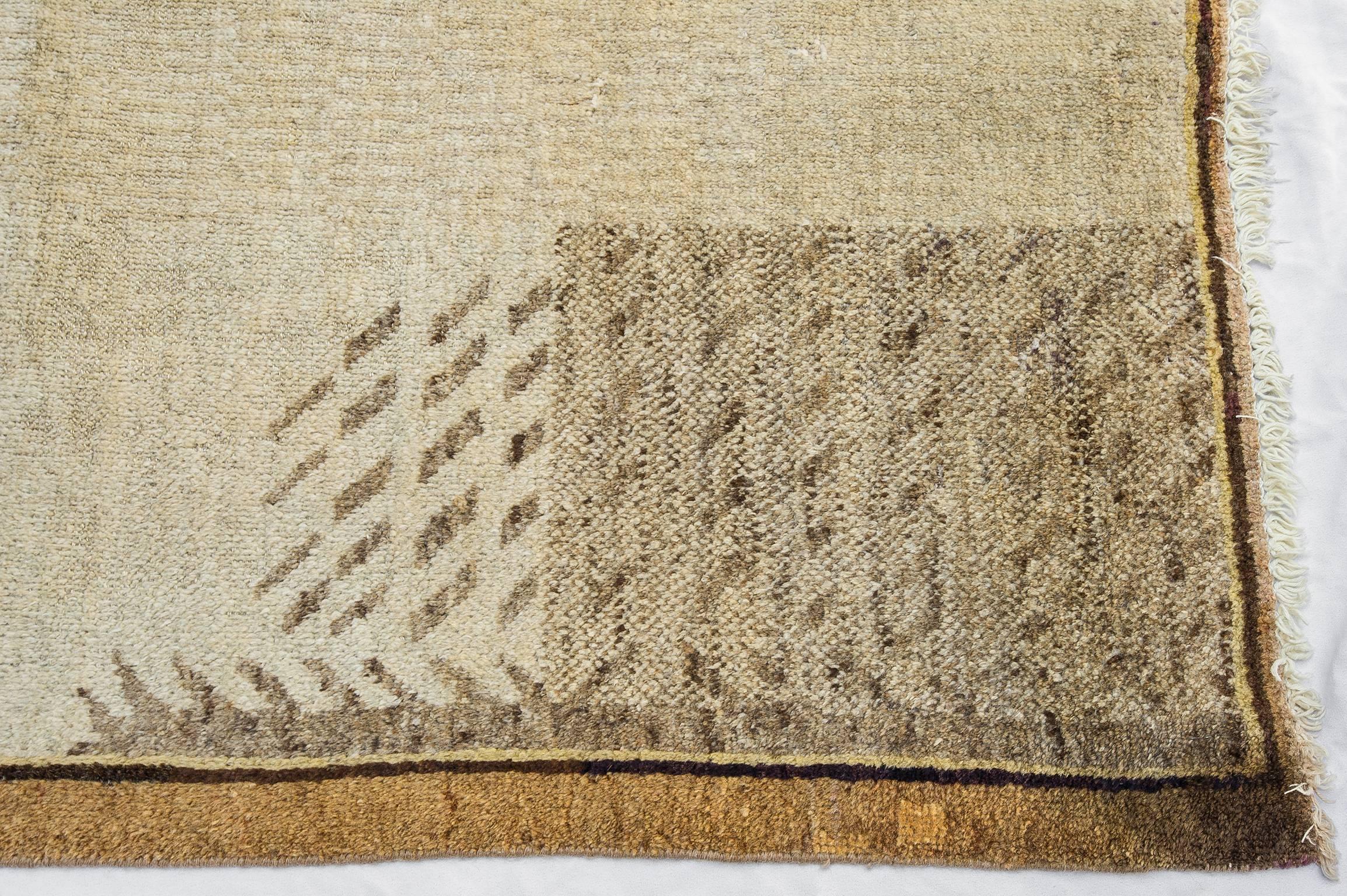 Samarkanda- oder Khotan-Teppich  Teppich mit Landschaft (Wolle) im Angebot