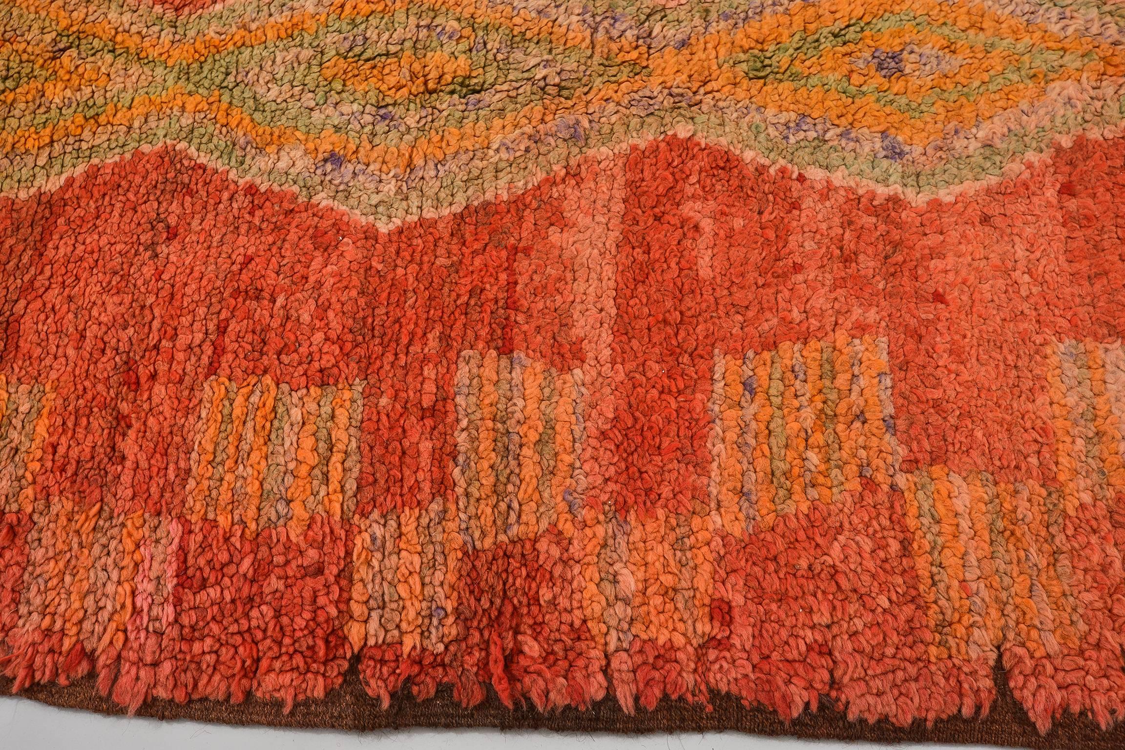 Laine Grand tapis marocain inhabituel REHAMNA en vente