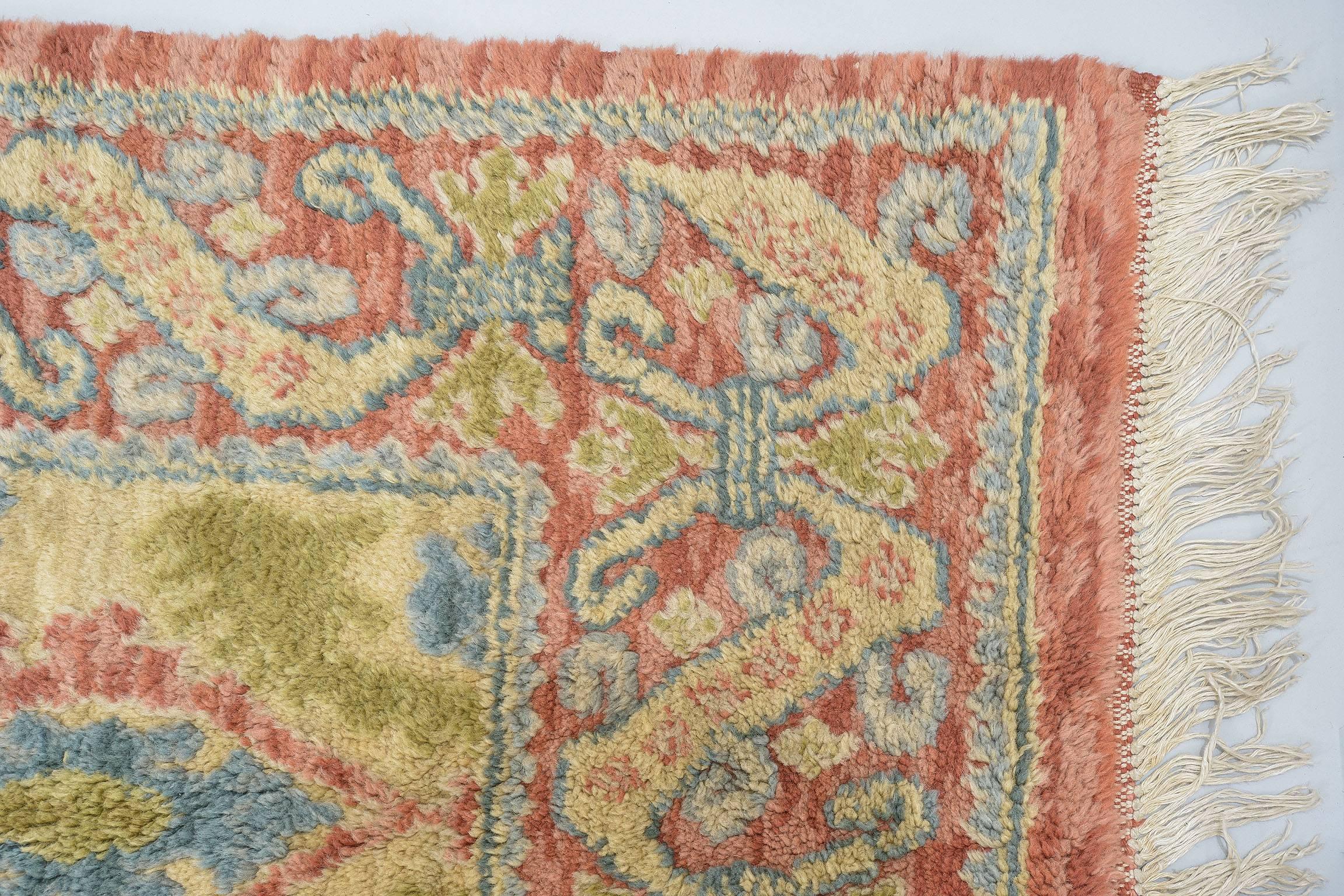 Hand-Knotted Rare Old  CUENCA Spanish Carpet  for FINAL SALE For Sale