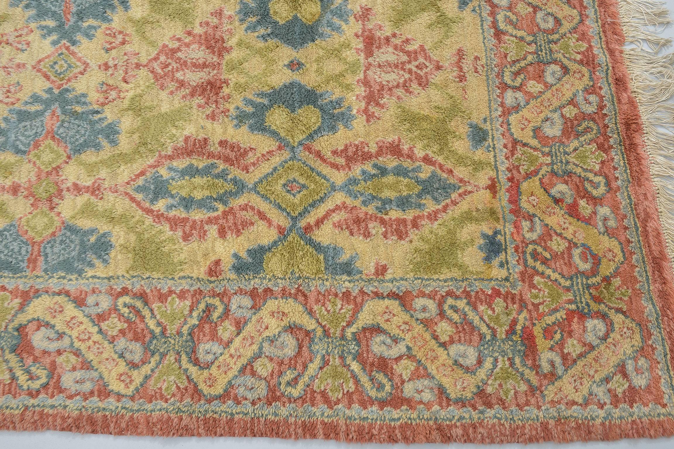 Cotton Rare Old  CUENCA Spanish Carpet  for FINAL SALE For Sale