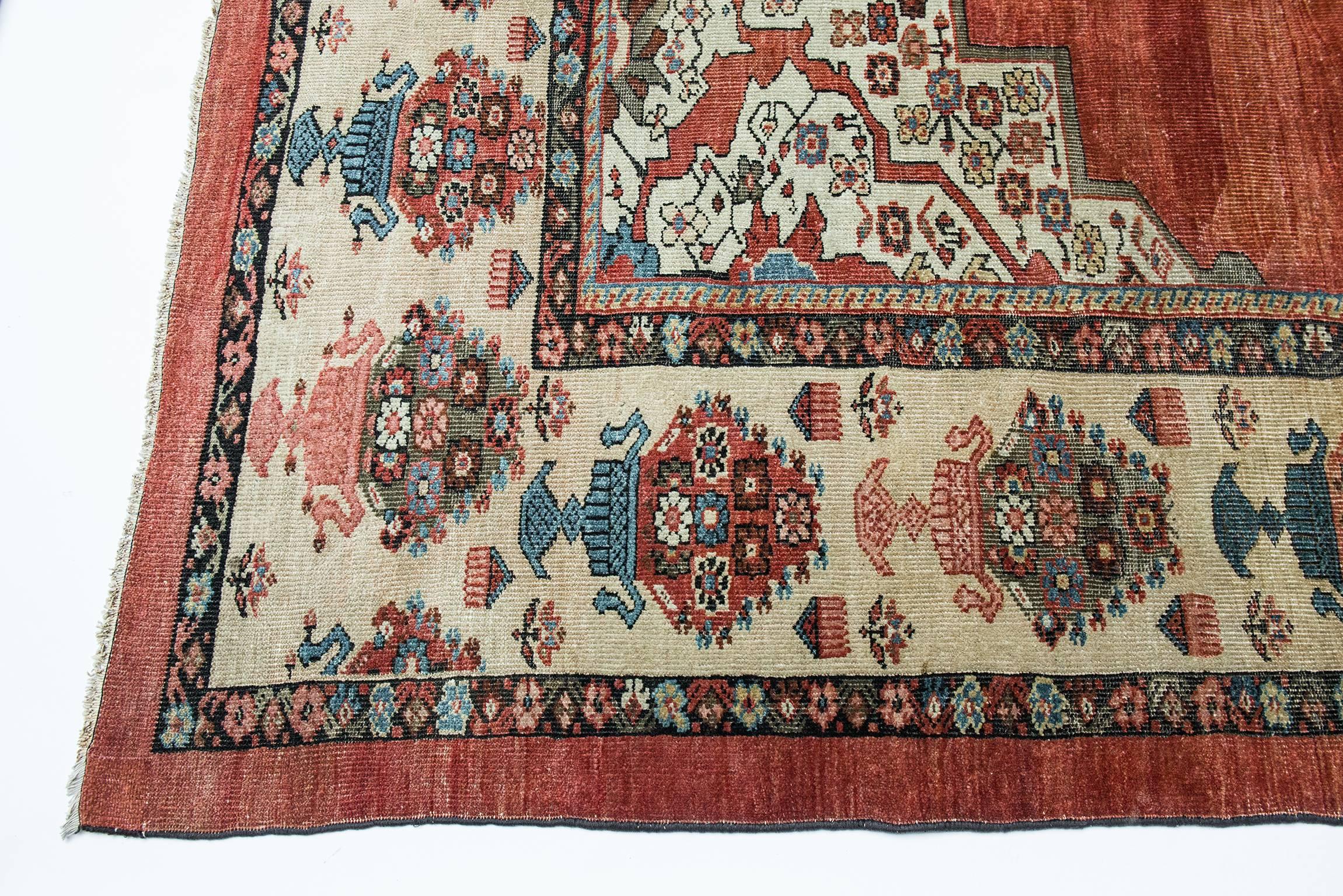 Other Square Antique Oriental Rug Unique Specimen from Private Collection For Sale