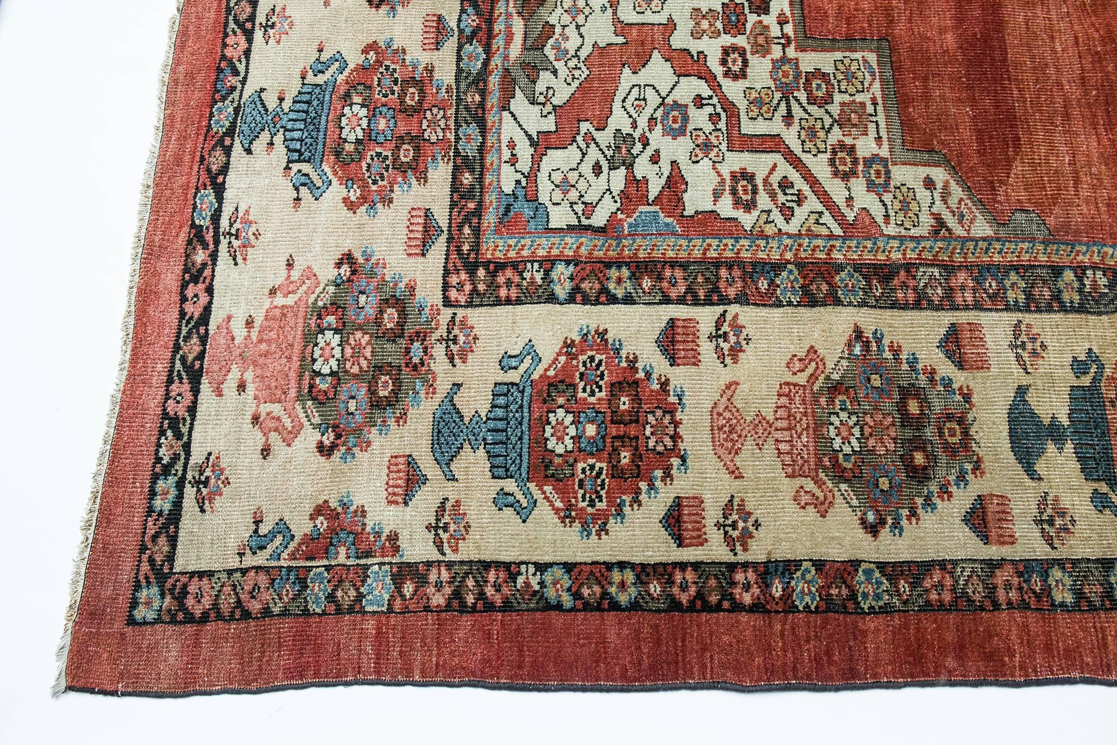 Other  Square Antique Oriental Rug from Private Collection For Sale